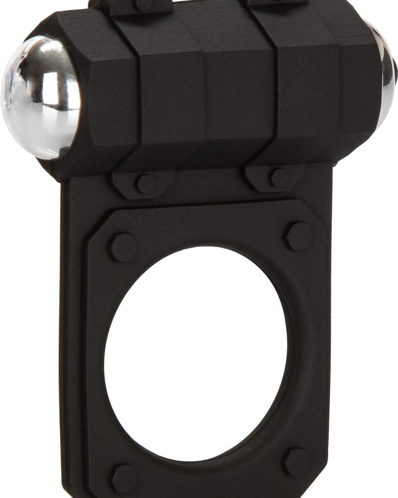 Silicone Lovers Gear Enhancer Vibrating Cockring Waterproof Black