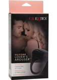 Silicone Lovers Arouser Vibrating Cockring Waterproof Black