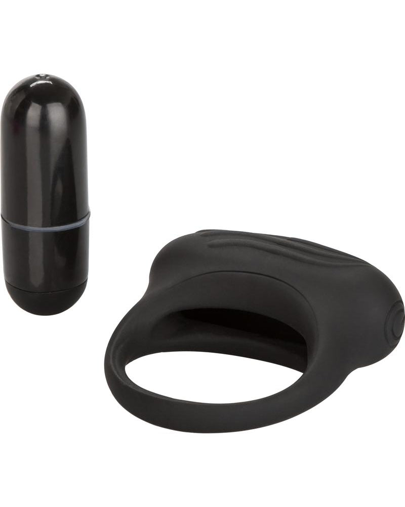 Silicone Lovers Arouser Vibrating Cockring Waterproof Black