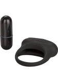 Anillo vibrador para el pene de silicona resistente al agua y color negro