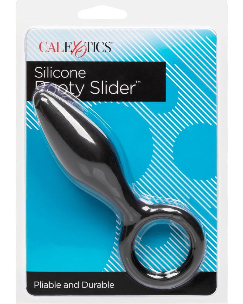 Booty Slider Silicone Anal Plug Black 4 Inch