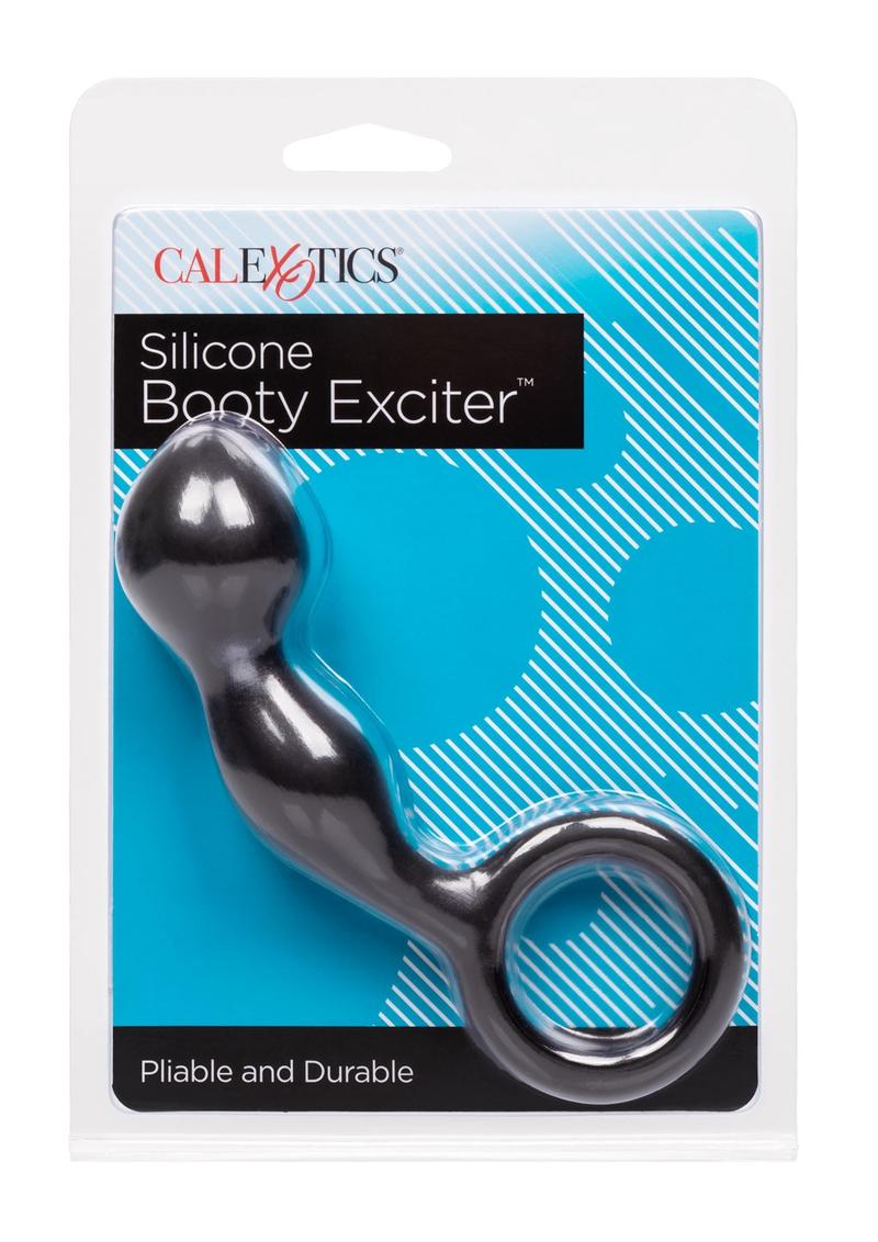 Tapón anal de silicona Booty Exciter de 4,25 pulgadas, color negro