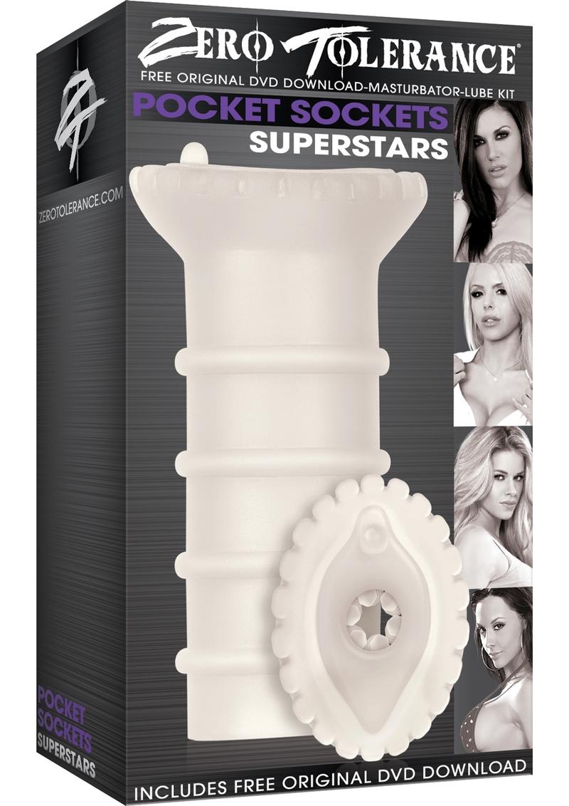 Zero Tolerance Pocket Sockets Superstars Masturbation Kit White 4.25 Inch