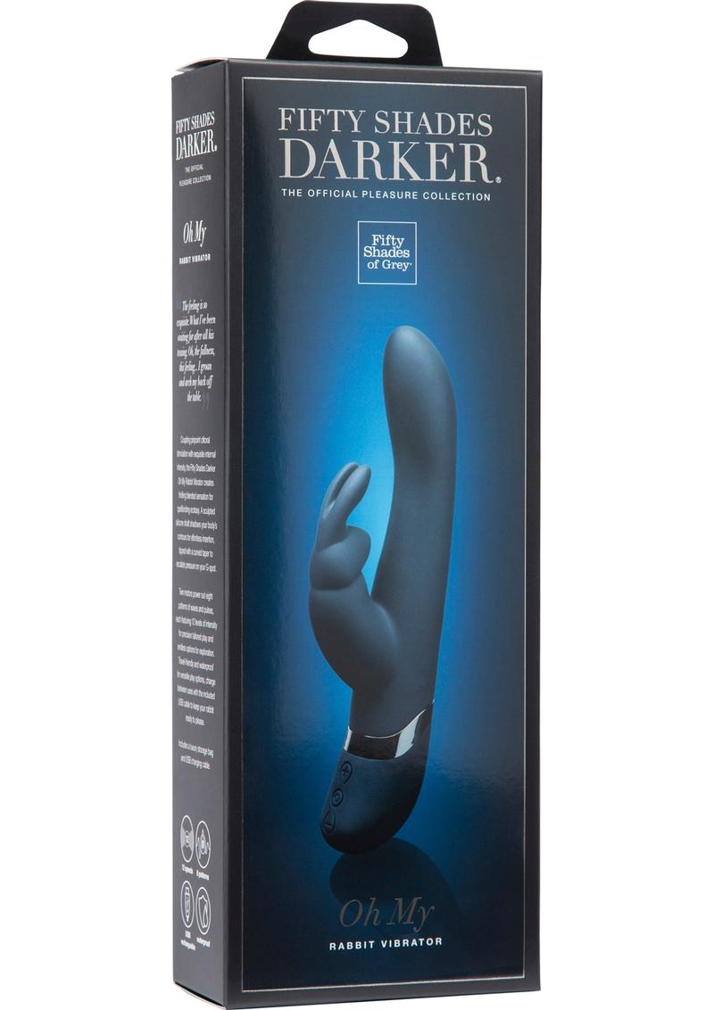 Fifty Shades Darker Oh My Silicone Rabbit Vibrator Waterproof Black