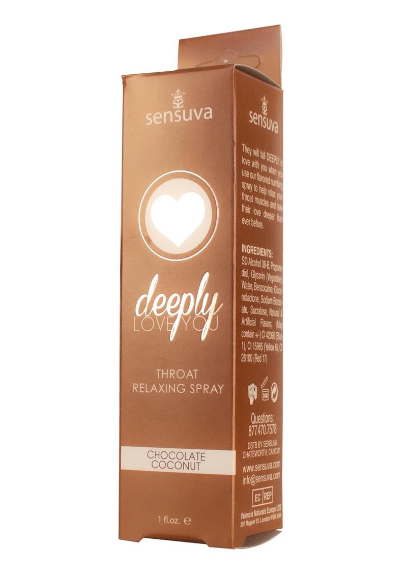 Deeply Love You Throat Relaxing Spray Chocolate Coconut 1 Fl Oz