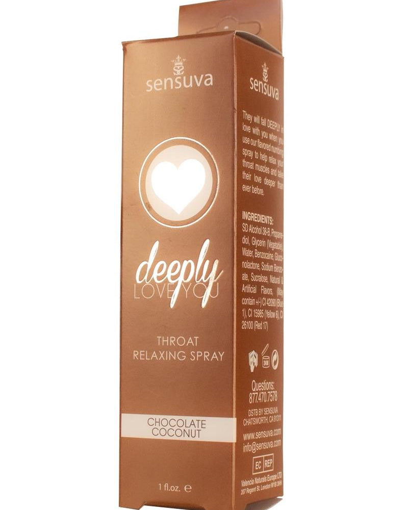 Spray relajante para la garganta Deeply Love You Chocolate Coconut 1 Fl Oz
