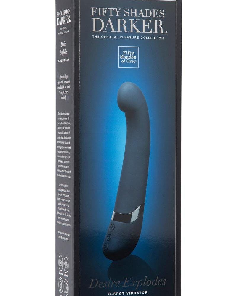 Fifty Shades Darker Desire Explodes Silicone G-Spot Vibrator Waterproof Black