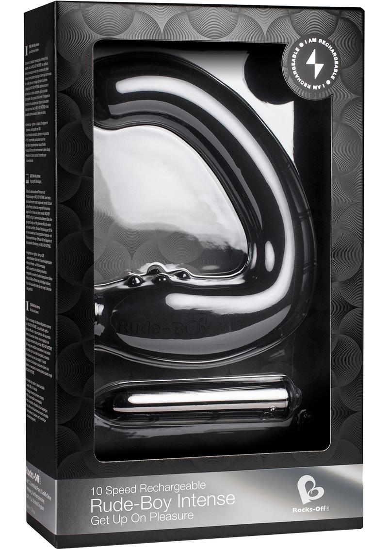 Rude Boy Intense - Recargable de silicona, 10 velocidades, resistente al agua, color negro