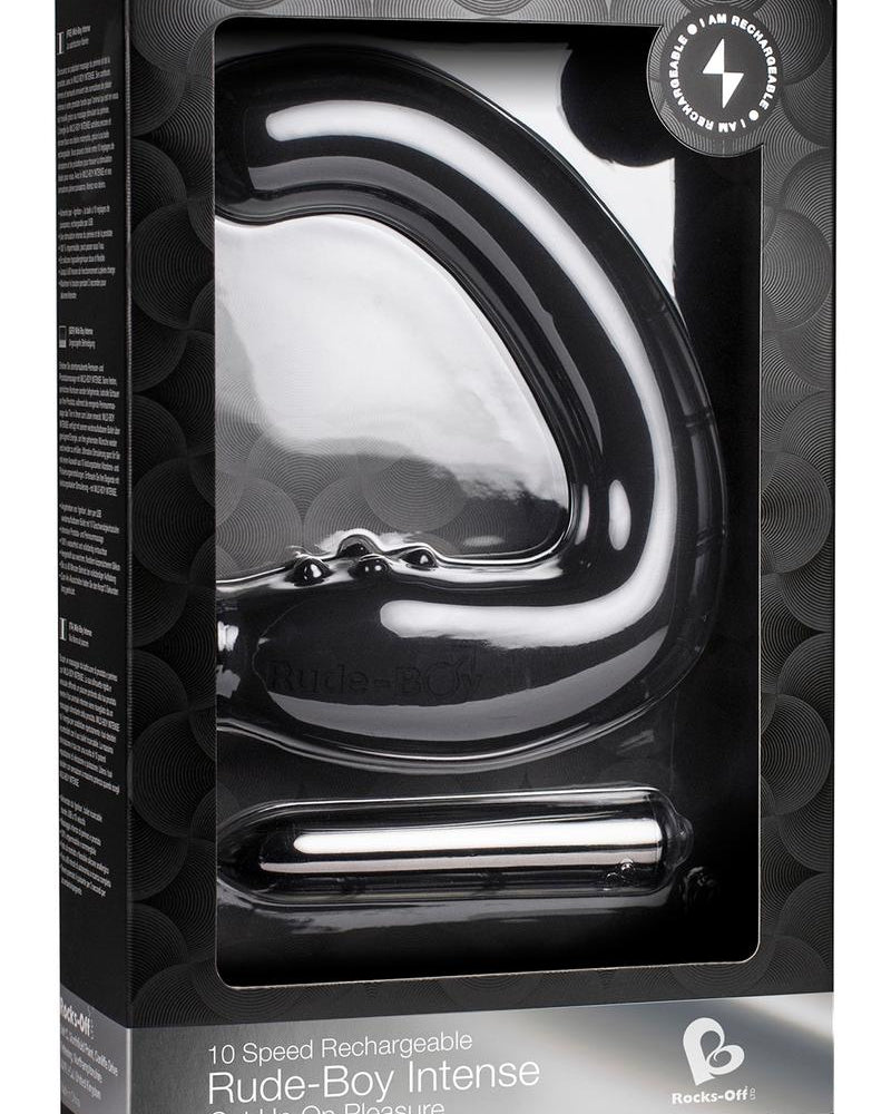 Rude Boy Intense 10 Speed Rechargeable Silicone Waterproof Black