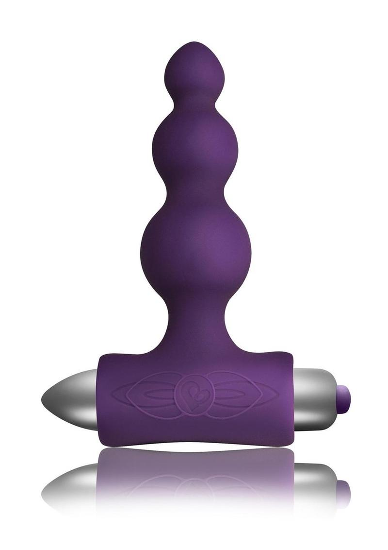 Plug anal de silicona resistente al agua de 7 velocidades Pearls Petite Sensations, color morado