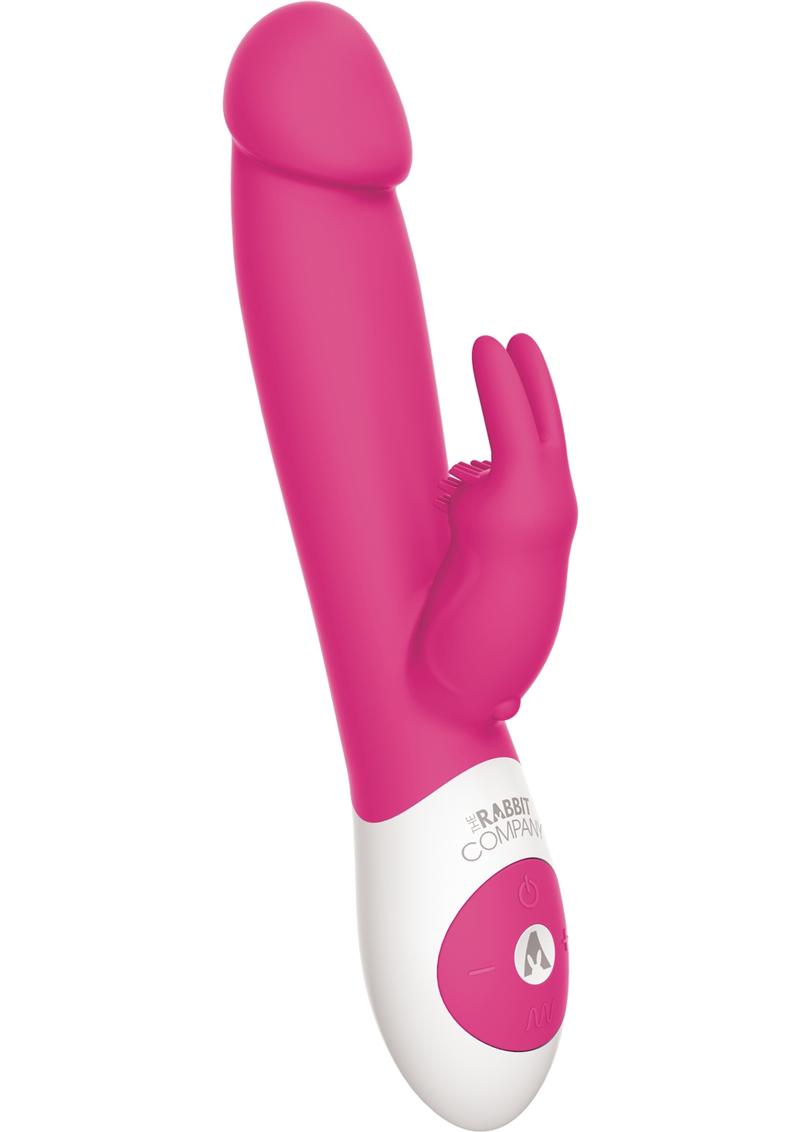 Conejo realista de silicona recargable por USB, triple vibración, resistente a salpicaduras, color rosa intenso