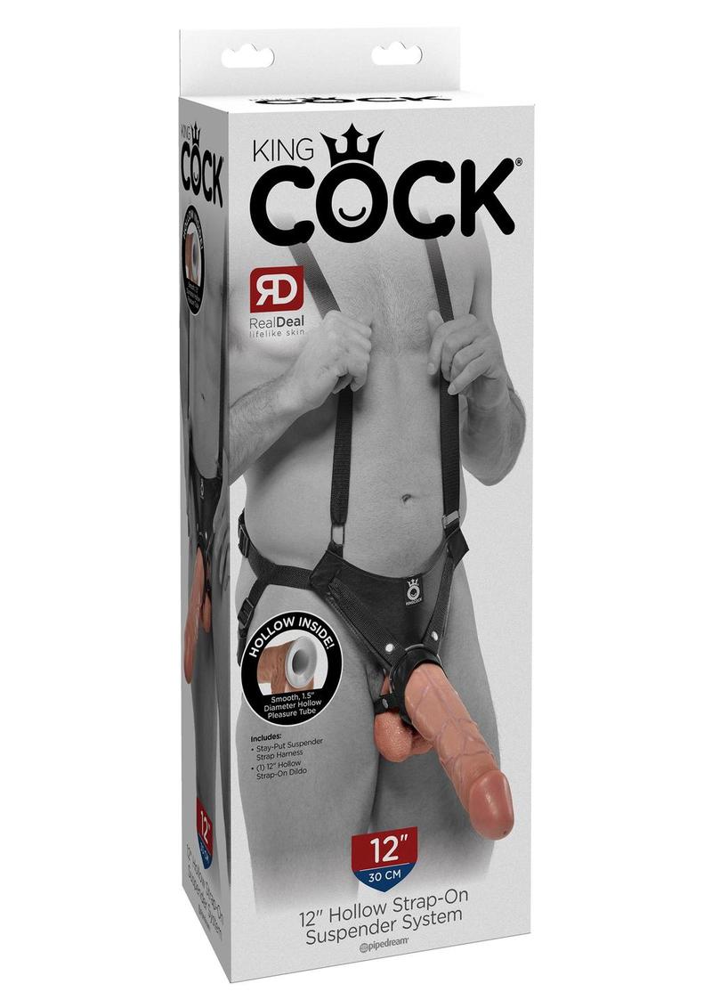 King Cock Hollow Strap-On Suspender System Flesh 12 Inch