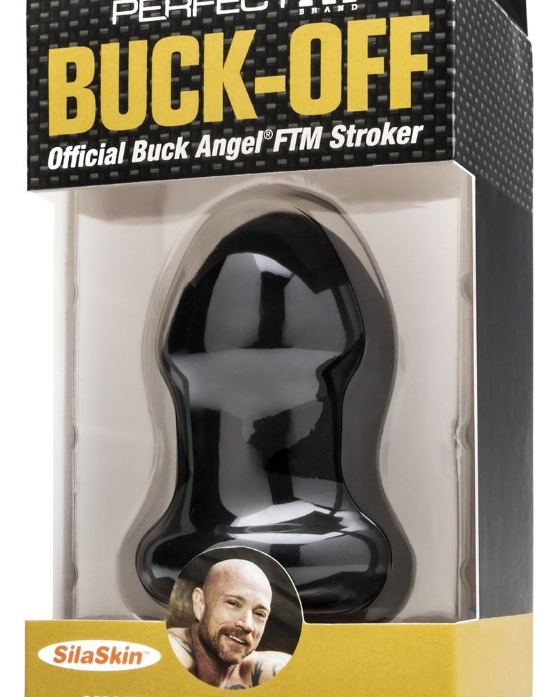 Masturbador masculino Buck Angel FTM oficial de Buck Off, color negro