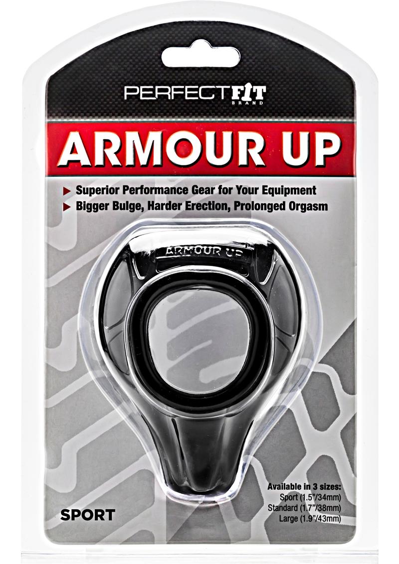 Perfect Fit Armour Up Cock Ring Black Sport