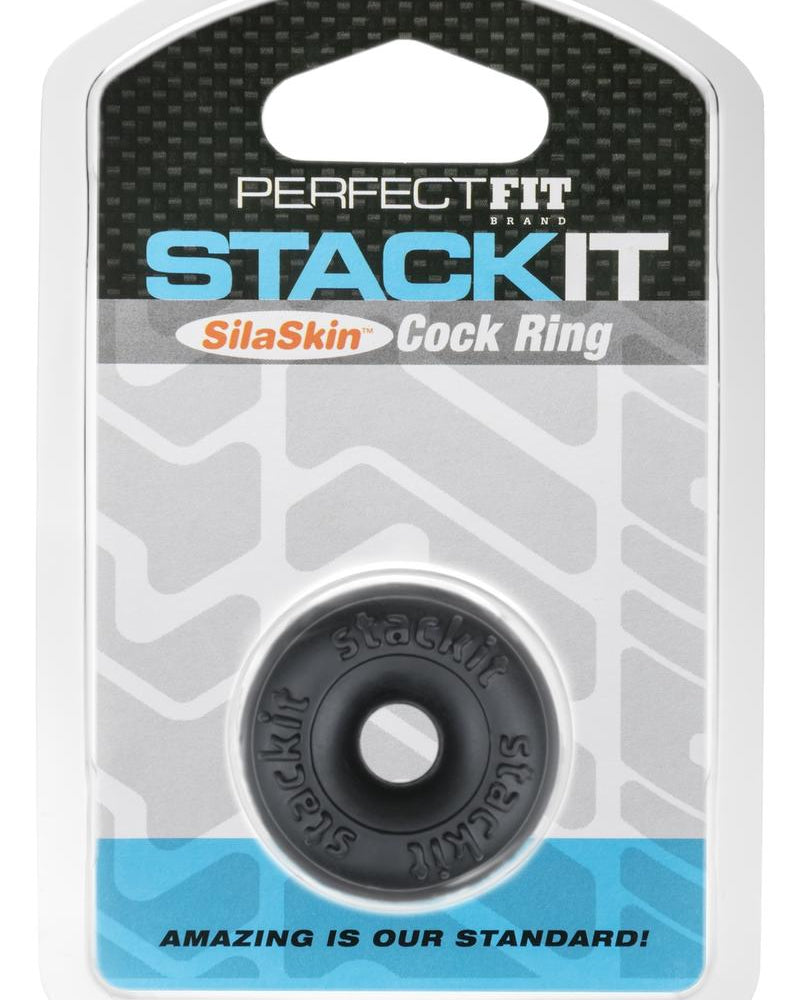 Anillo para el pene Perfect Fit Stackit SilaSkin negro