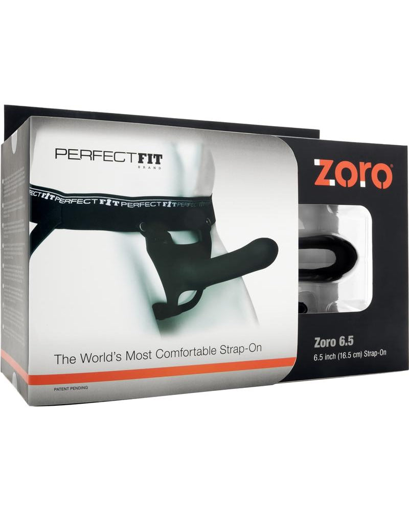 Perfect Fit Zoro 6.5 Silicone Dong With Elastic Waistband Black 6.5 Inch