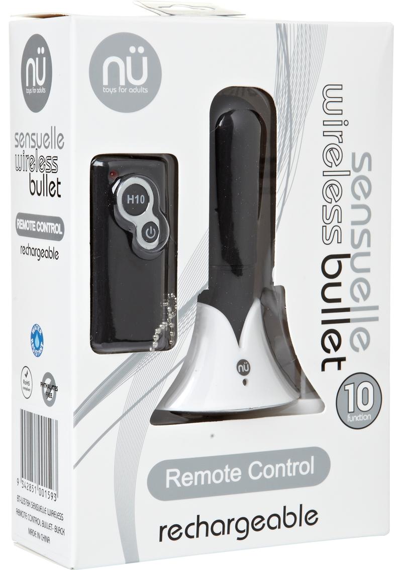 Sensuelle Wireless Rechargeable Bullet With Remote Control Black