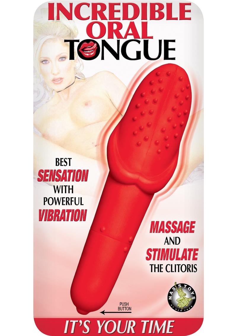 Increíble vibrador de silicona para lengua oral, resistente al agua, color rojo, 6,25 pulgadas