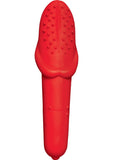 Increíble vibrador de silicona para lengua oral, resistente al agua, color rojo, 6,25 pulgadas