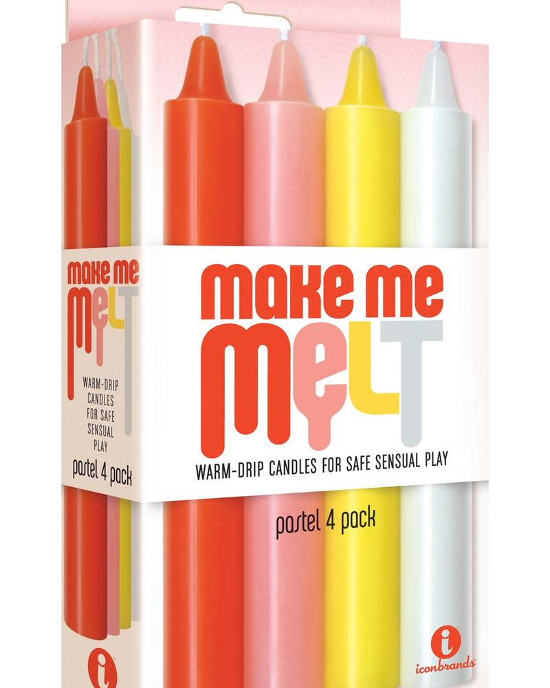 The 9`s Make Me Melt Warm Drip Candles Assorted Pastel Colors 4 Each Per Pack