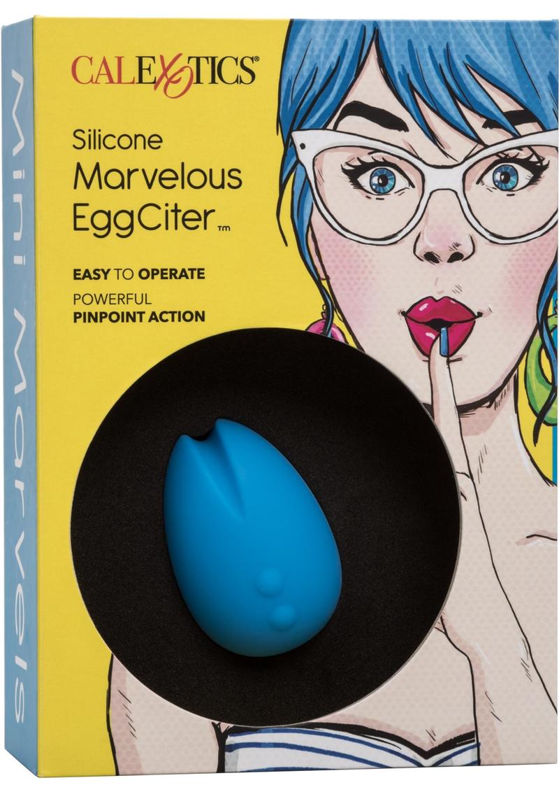 Mini Marvels Marvelous EggCiter Silicone Rechargeable Egg Waterproof Blue 2.5 Inch