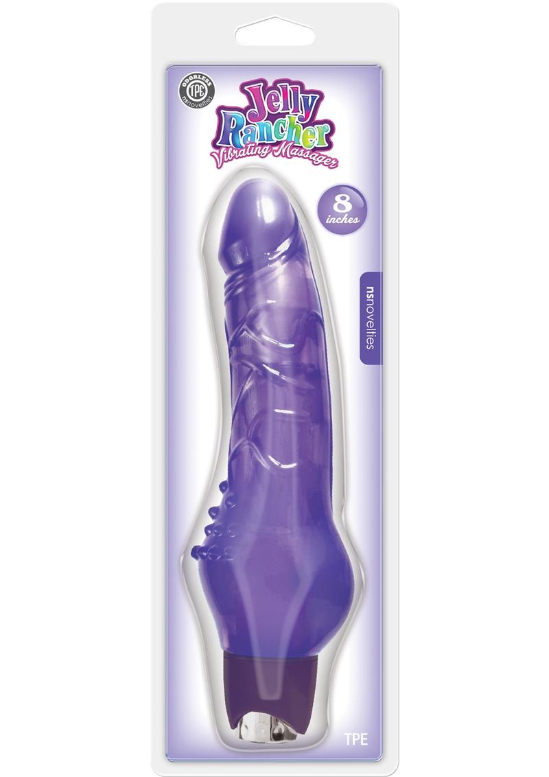 Masajeador vibratorio Jelly Rancher resistente al agua, morado, 8 pulgadas