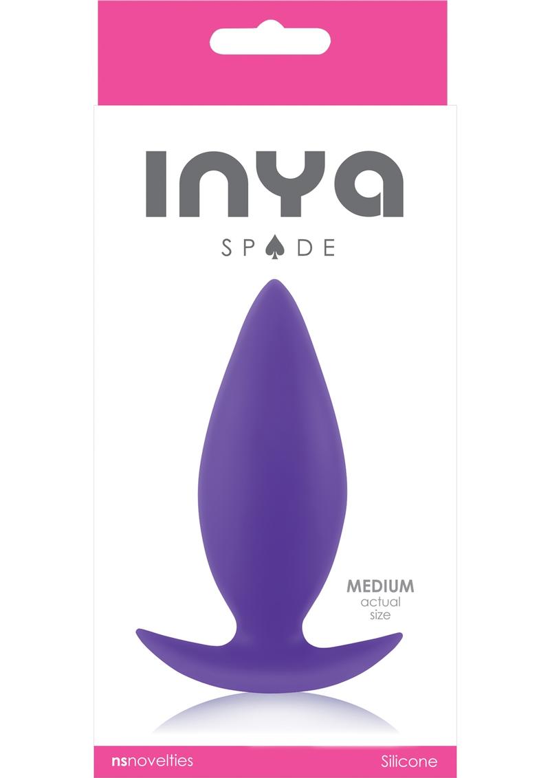 Tapón anal de silicona Inya Spade de tamaño mediano en color morado