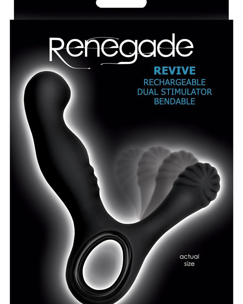 Renegade Revive Rechargeable Silicone Dual Stimulator Waterproof Black