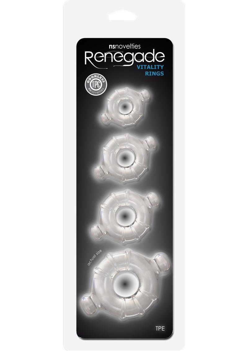 Juego de 4 anillos transparentes Renegade Vitality