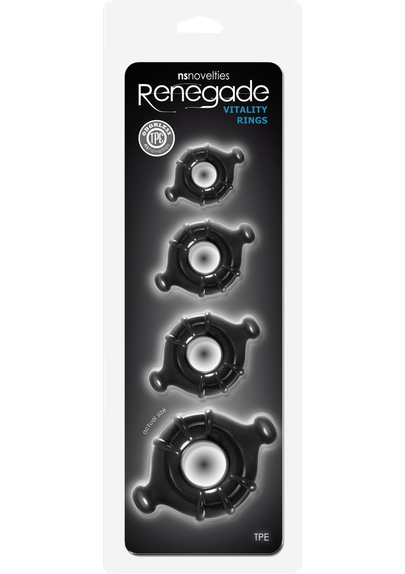 Renegade Vitality Rings Black 4 Set