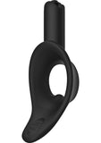 Anillo vibrador de silicona en forma de C Kink Cock Jock, resistente al agua, color negro, 38 milímetros