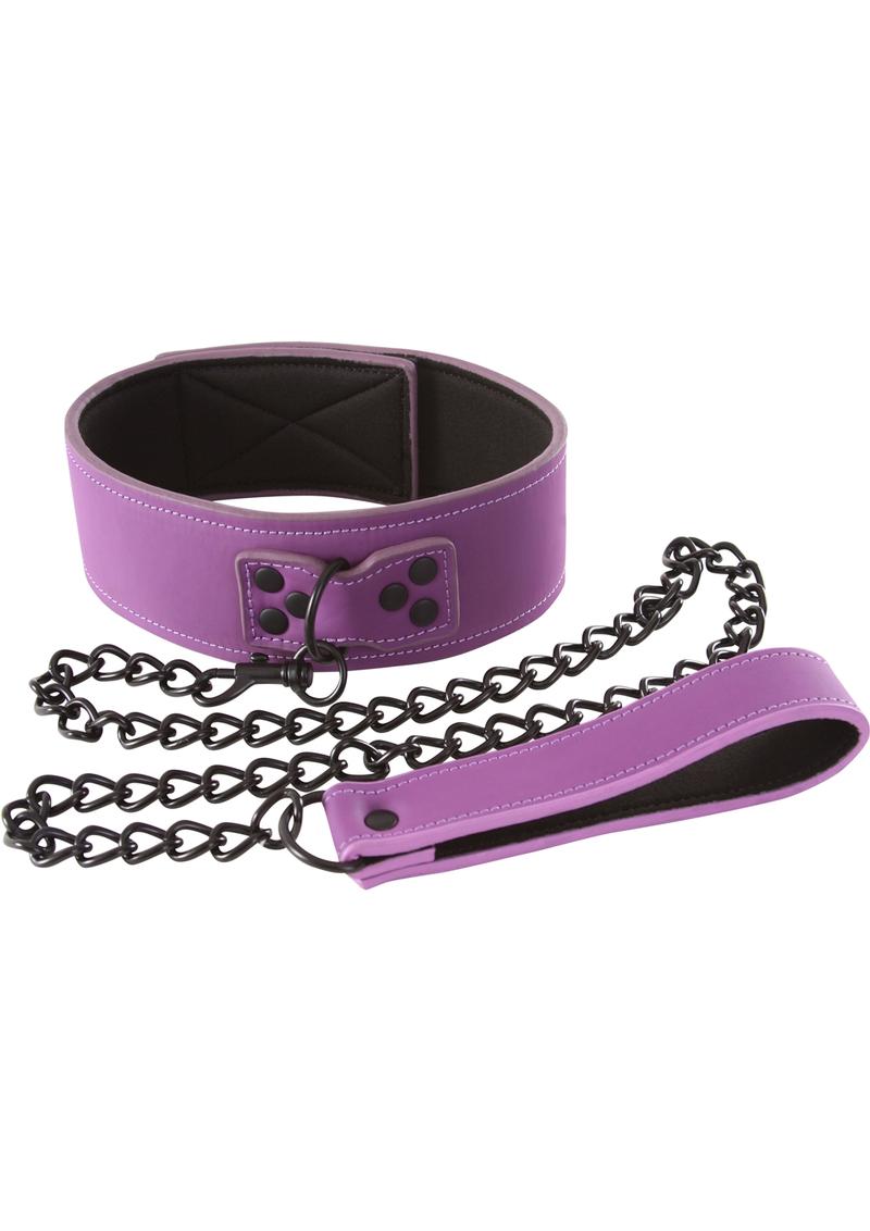 Collar de esclavitud de lujuria morado y negro