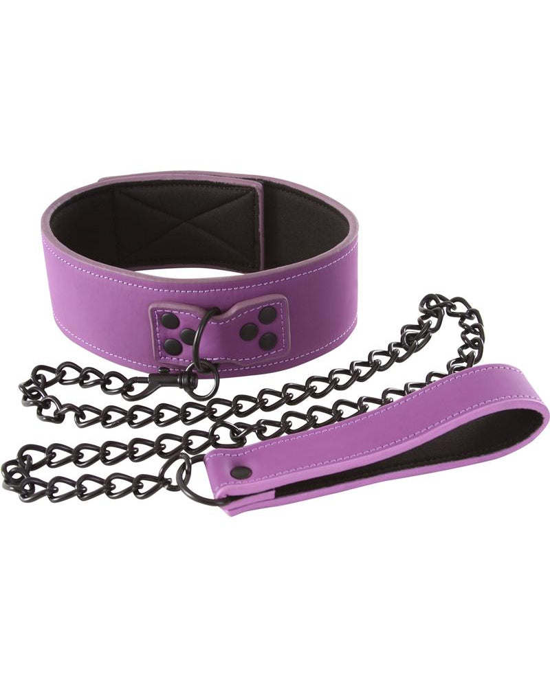 Collar de esclavitud de lujuria morado y negro