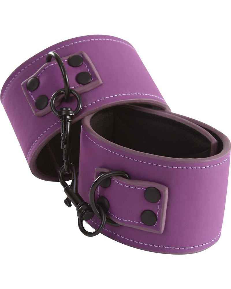 Esposas de tobillo Lust Bondage en color morado y negro