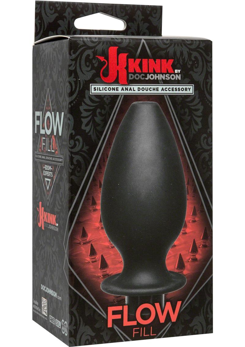 Accesorio para ducha anal de silicona Kink Flow Fill, color negro