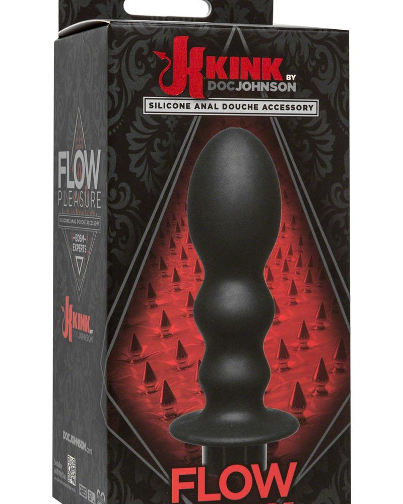 Kink Flow Pleasure Silicone Anal Douche Accessory Black