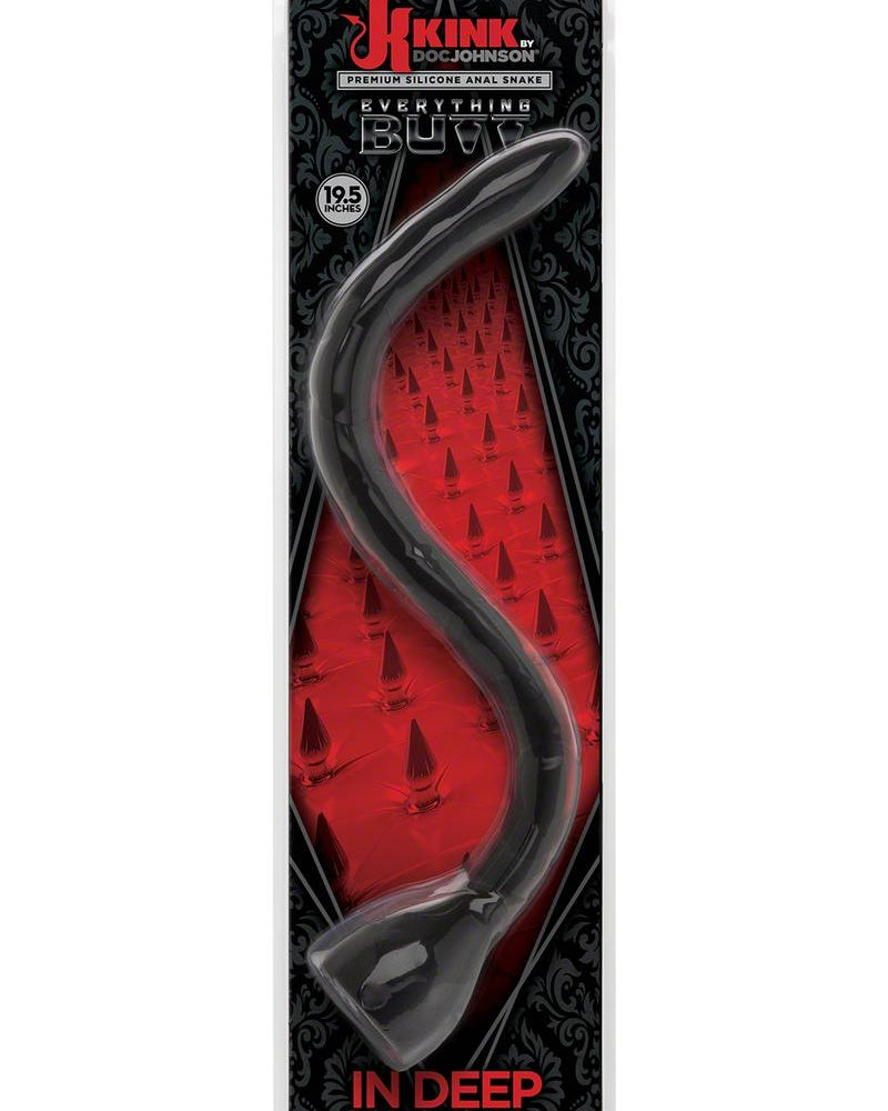 Kink In Deep Silicone Anal Snake Black 19.5 Inch