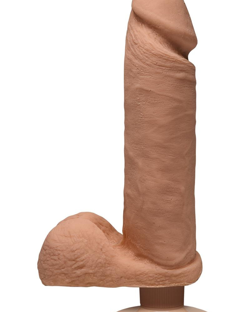 El D Perfect D Vibrador Dual Dense Ultraskyn Dong Con Bolas Impermeable Caramelo 8 Pulgadas