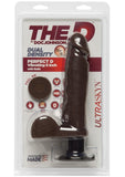 El D Perfect D Vibrating Dual Dense Ultraskyn Dong con bolas Impermeable Chocolate 8 pulgadas