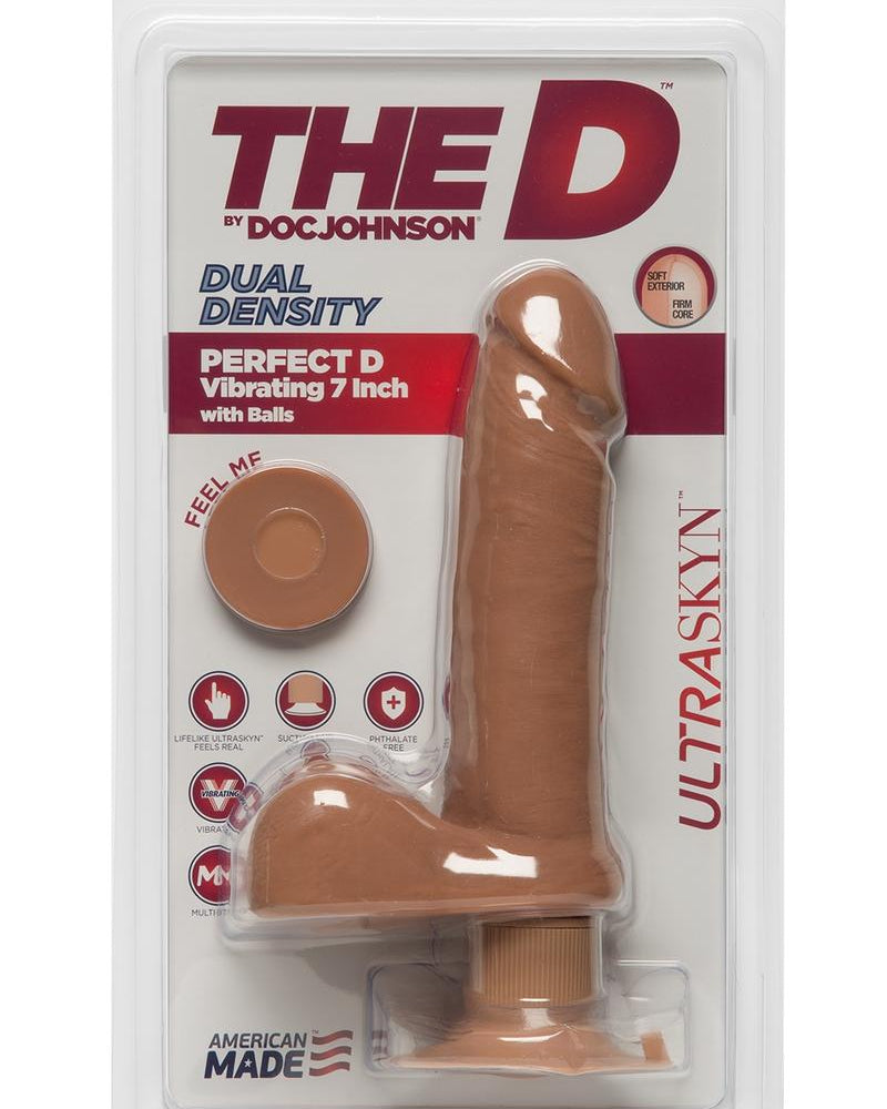 El D Perfect D Vibrador Dual Dense Ultraskyn Dong Con Bolas Impermeable Caramelo 7 Pulgadas