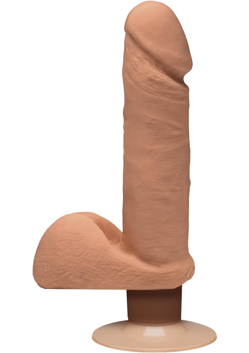 El D Perfect D Vibrador Dual Dense Ultraskyn Dong Con Bolas Impermeable Caramelo 7 Pulgadas