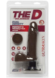 El D Perfect D Vibrating Dual Dense Ultraskyn Dong con bolas Impermeable Chocolate 7 pulgadas