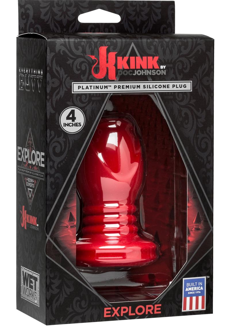 Kink Explore Silicone Anal Plug Red 4 Inch