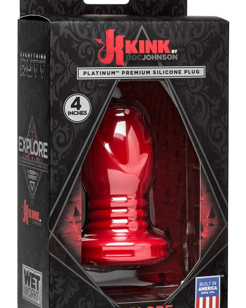 Kink Explore Silicone Anal Plug Red 4 Inch