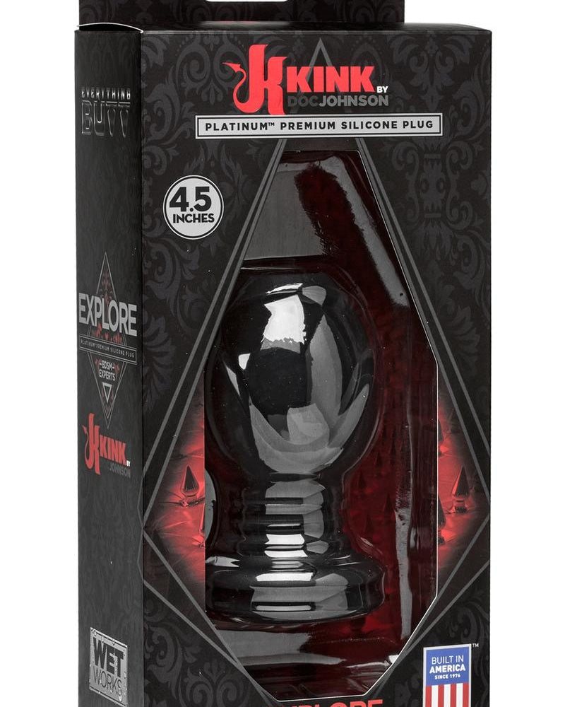 Kink Explore Silicone Anal Plug Black 4.5 Inch