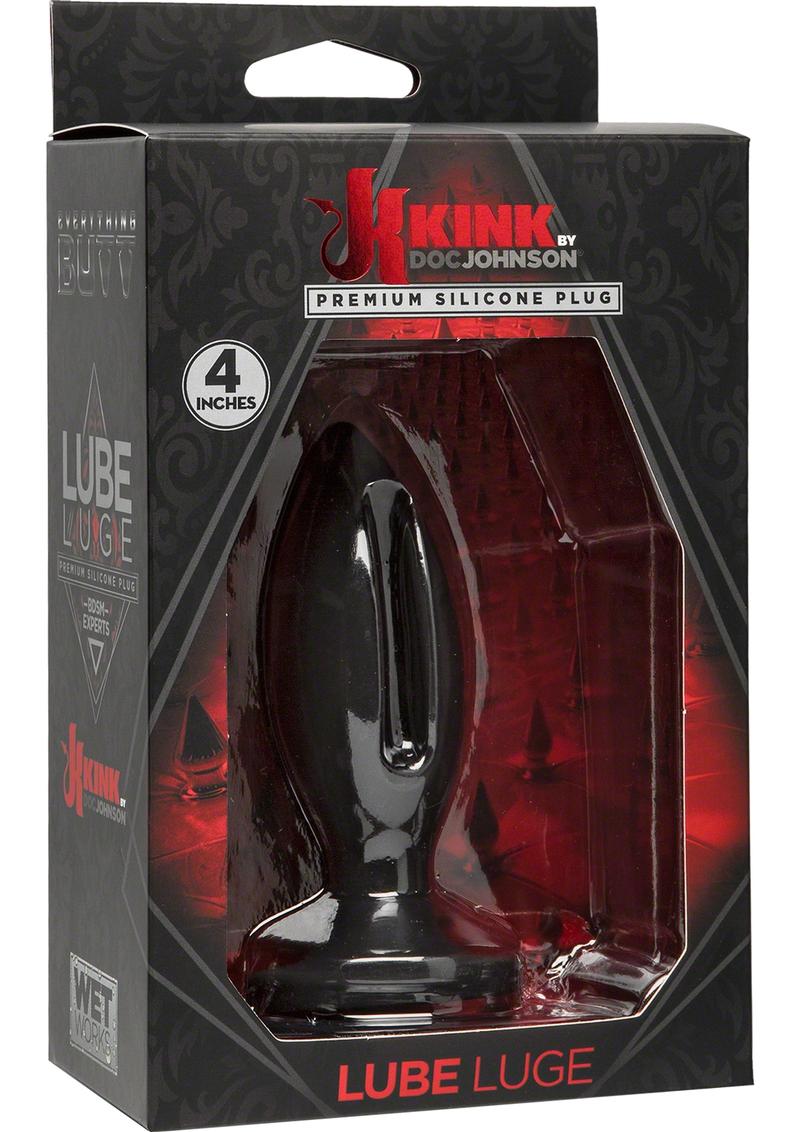 Tapón anal de silicona Kink Lube Lunge, tamaño pequeño, color negro, 4 pulgadas