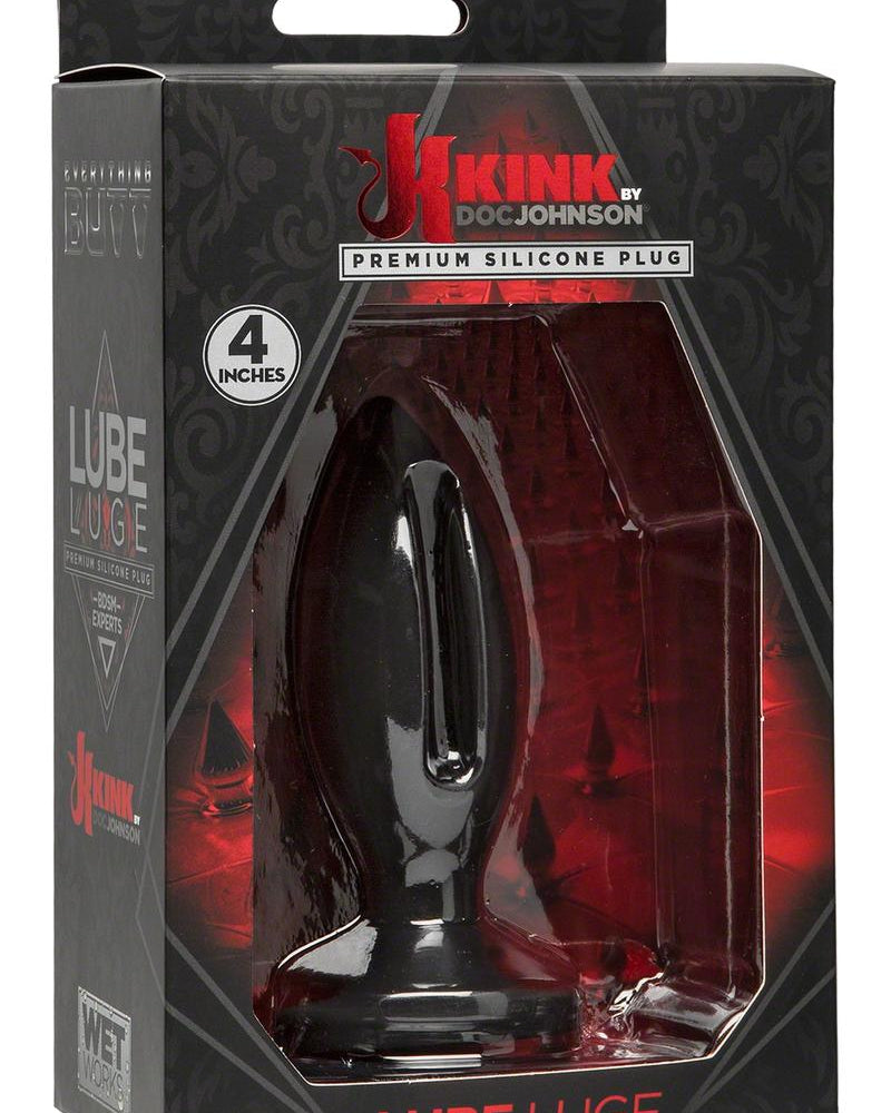 Kink Lube Lunge Silicone Anal Plug Small Black 4 Inch