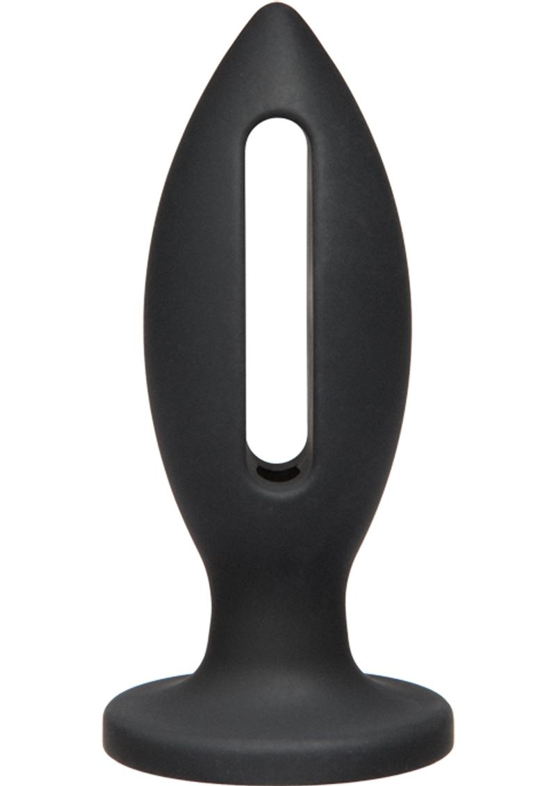 Tapón anal de silicona Kink Lube Lunge, tamaño pequeño, color negro, 4 pulgadas