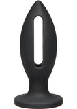 Tapón anal de silicona Kink Lube Lunge, tamaño pequeño, color negro, 4 pulgadas