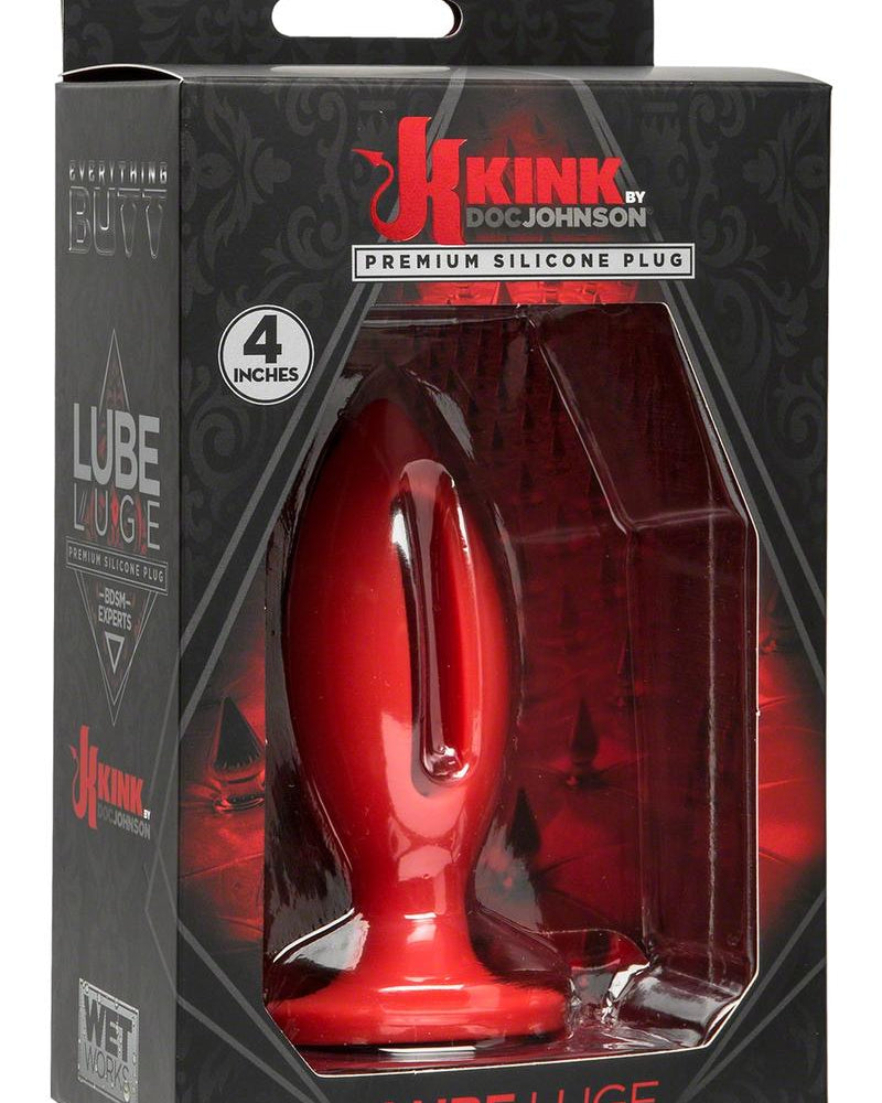Kink Lube Lunge Silicone Anal Plug Small Red 4 Inch
